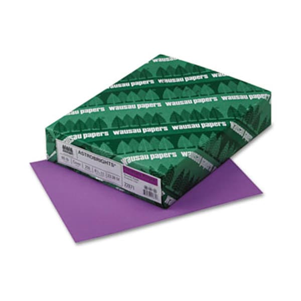 Wausau Paper Astrobrights Colored Card Stock 65 lbs. 8.5 x 11 Planetary Purple 250 Shts WA31526 - main